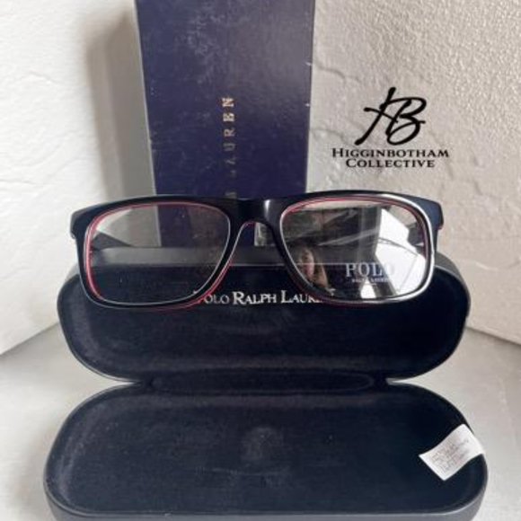 POLO PH2211 5668 Rectangle Shiny Black/Red/Black Demo Lens 55 mm Mens Eyeglasses - Picture 6 of 9